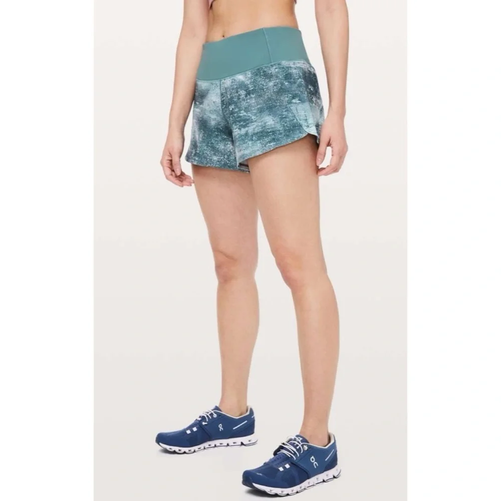 LULULEMON Azurite Mint Tint Run Times II 4” Shorts